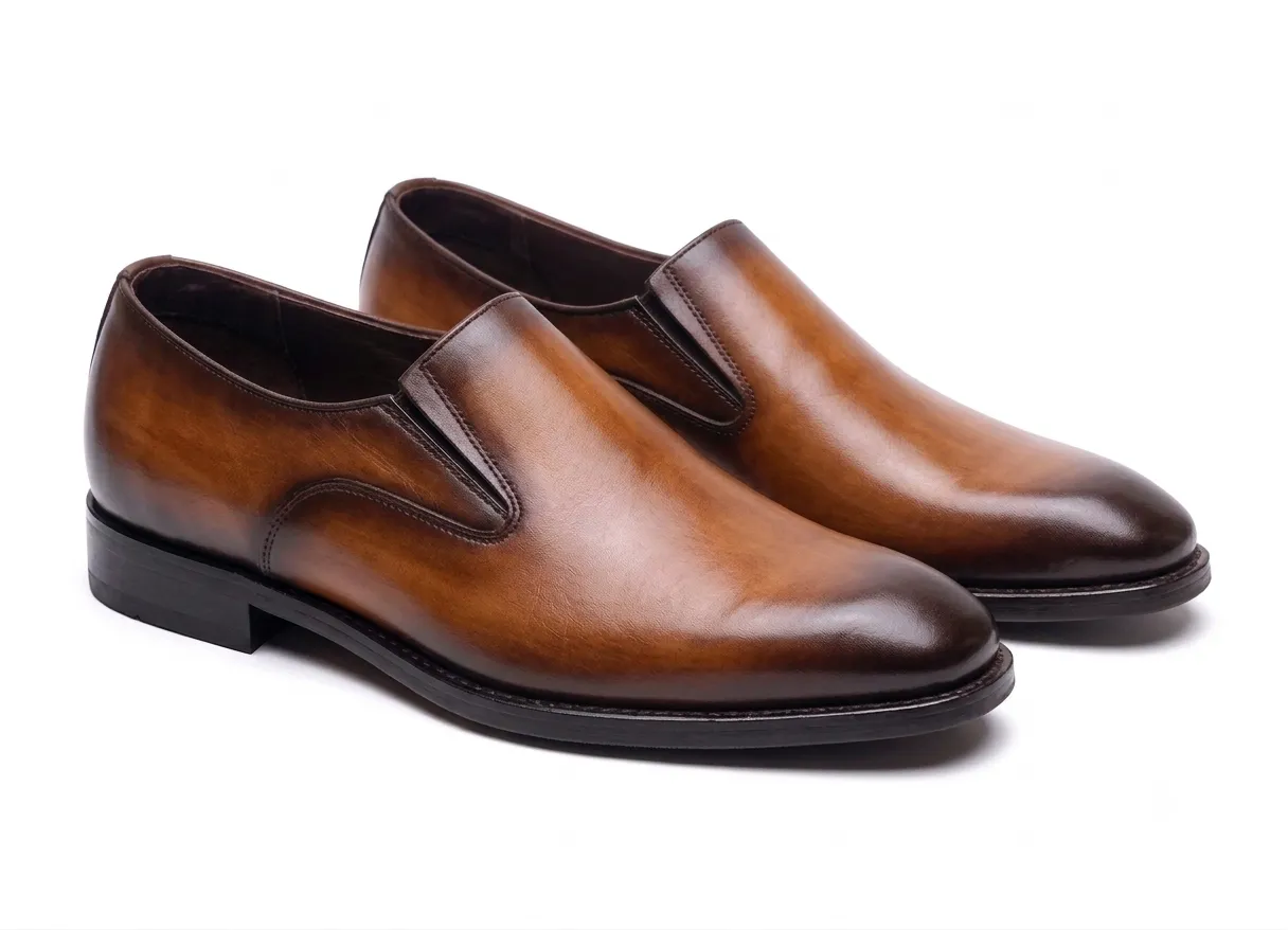 Men's Premium Leather Venetian Loafers | Slip-On Dress Shoes - Image 2