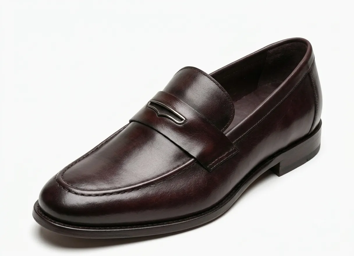 Men's Premium Leather Metal Bar Loafers | Elegant Slip-On Dress Shoes - Image 5
