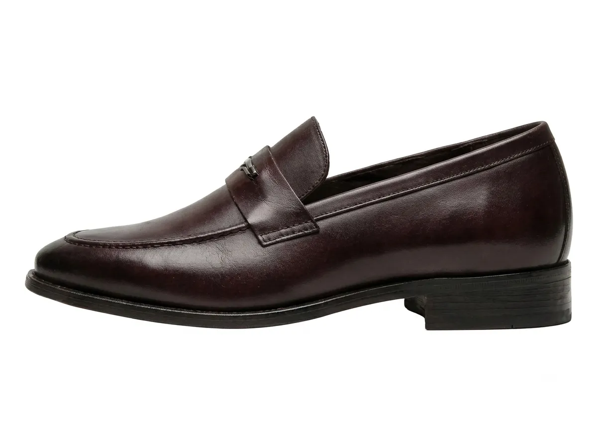 Men's Premium Leather Metal Bar Loafers | Elegant Slip-On Dress Shoes - Image 4