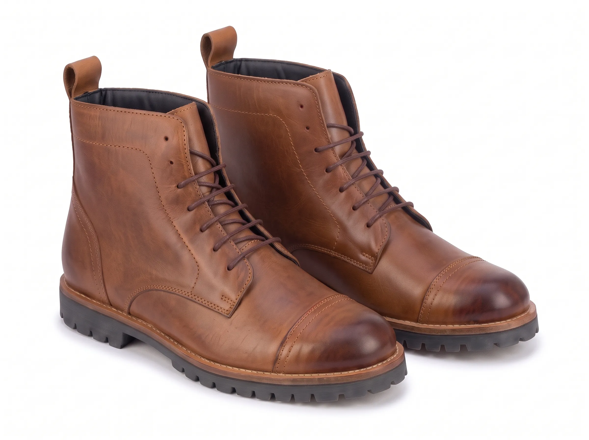 Men’s Premium Leather Lace-Up Ankle Boots