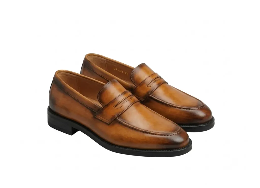 Men's Premium Leather Penny Loafers | Classic Slip-On Dress Shoes