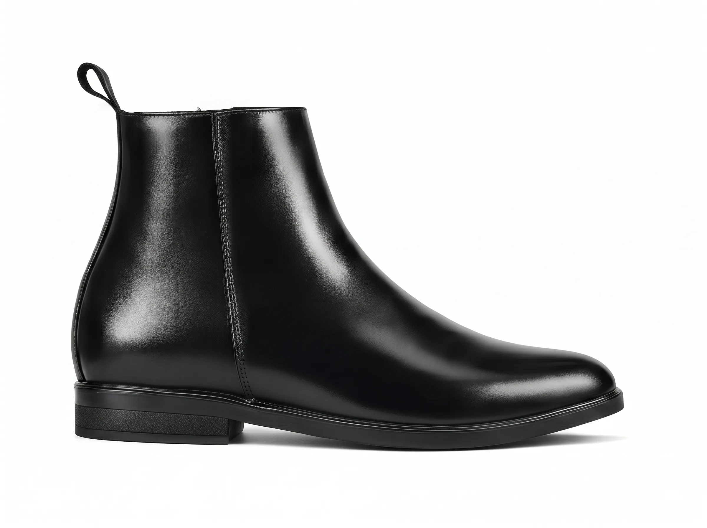 Men's Polished Leather Side-Zip Ankle Boots | Formal Dress Boots - Image 5
