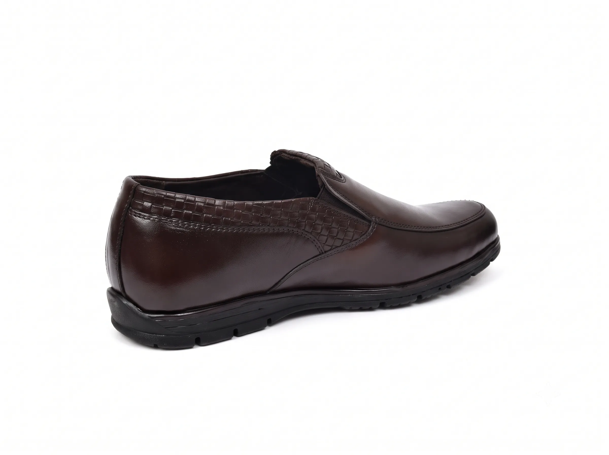 Men's Premium Woven Trim Leather Loafers | Slip-On Dress Shoes - Image 5