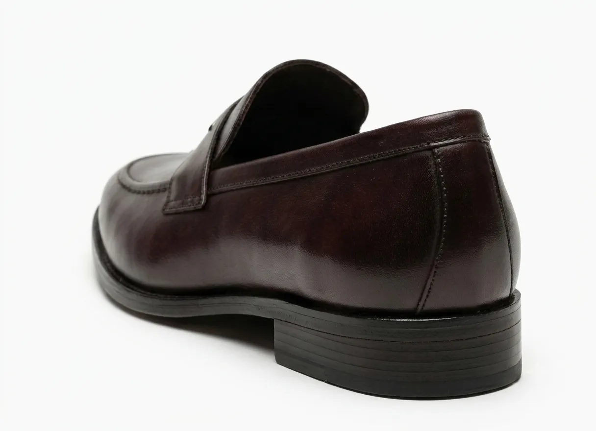 Men's Premium Leather Metal Bar Loafers | Elegant Slip-On Dress Shoes - Image 3
