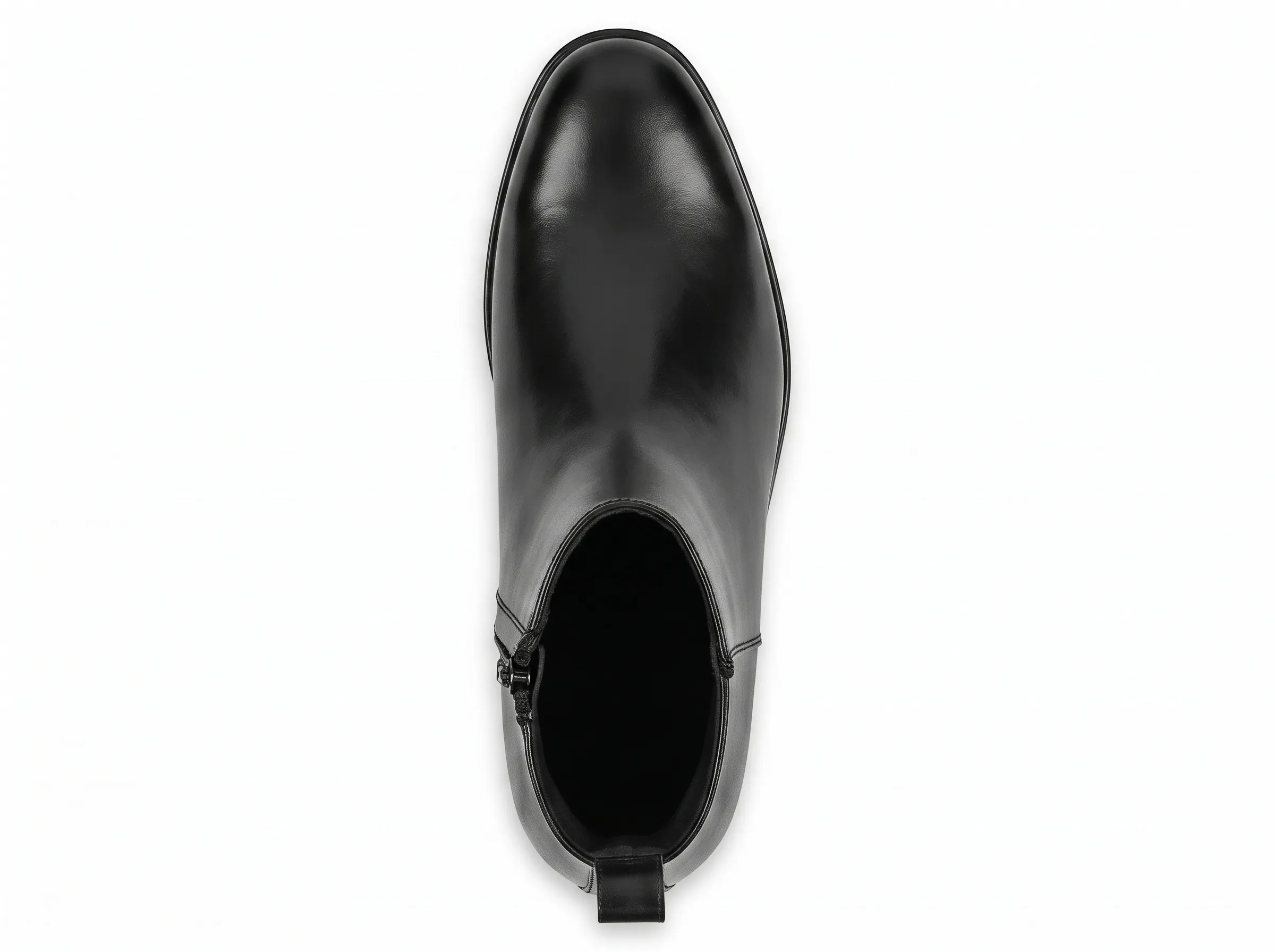 Men's Polished Leather Side-Zip Ankle Boots | Formal Dress Boots - Image 2