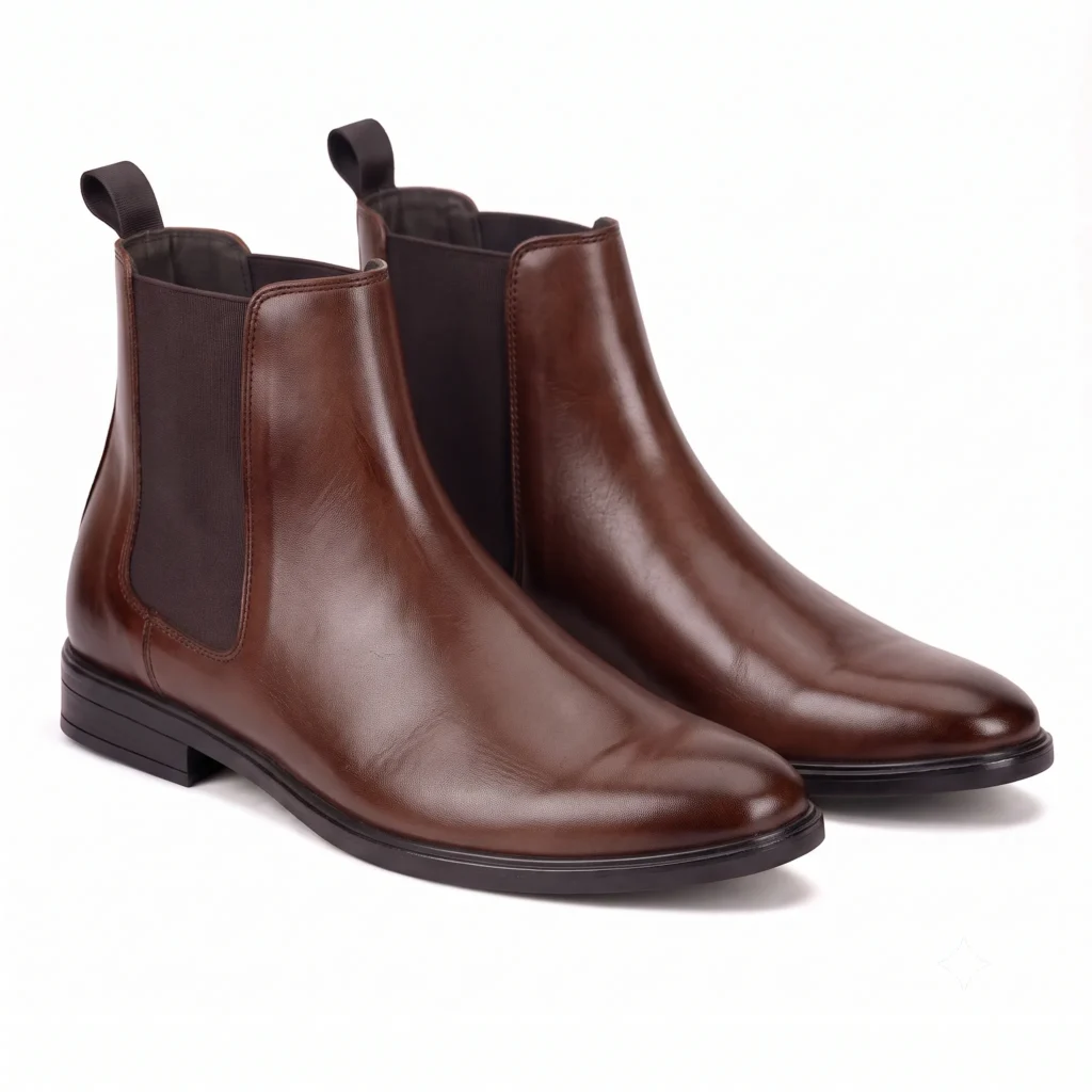 Men's Premium Leather Chelsea Boots | Classic Slip-On Dress Ankle Boots