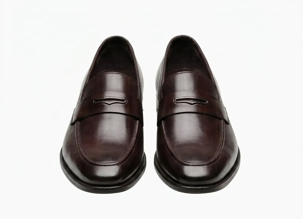 Men's Premium Leather Metal Bar Loafers | Elegant Slip-On Dress Shoes - Image 6